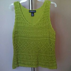 Norton McNaughton Sleeveless Crochet Lined Tank